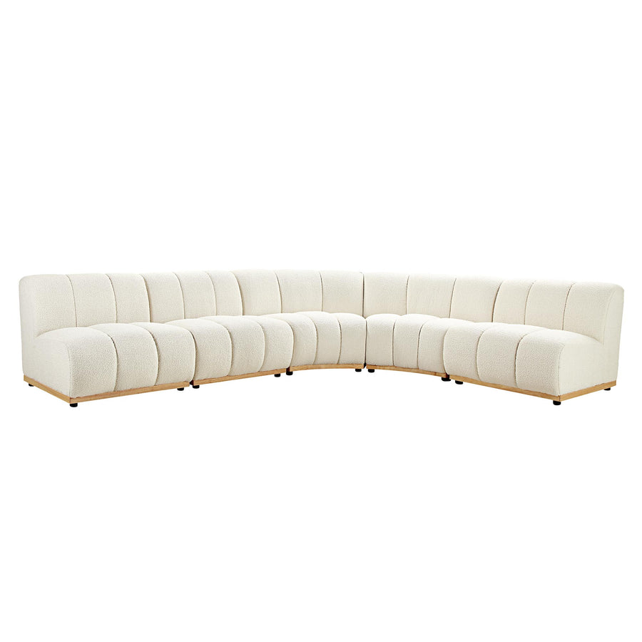 Granvia Ecru Boucle Modular Sofa, 5-Seater Grand L-Shaped Sofa