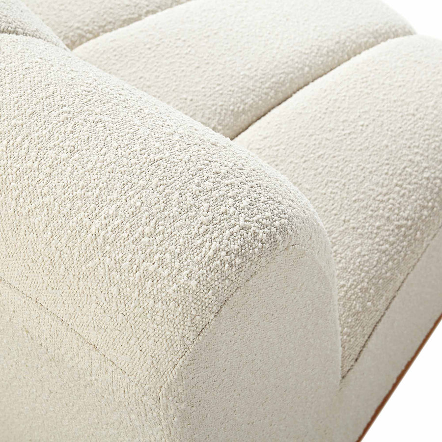 Granvia Ecru Boucle Modular Sofa, 1-Seater Curved Sofa