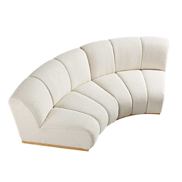 Granvia Ecru Boucle Modular Sofa, 2-Seater Curved Sofa