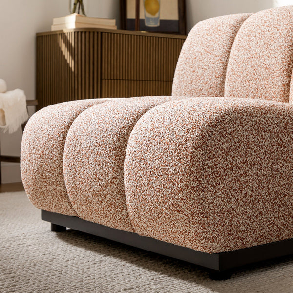 Granvia Musk Blush Boucle Modular Sofa, 1-Seater Armless Sofa
