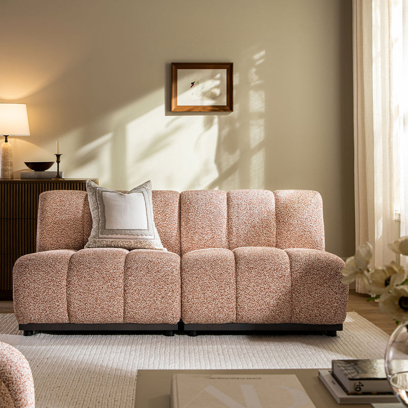 Granvia Musk Blush Boucle Modular Sofa, 2-Seater Sofa