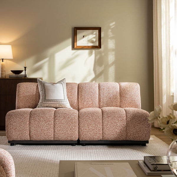 Granvia Musk Blush Boucle Modular Sofa, 2-Seater Sofa