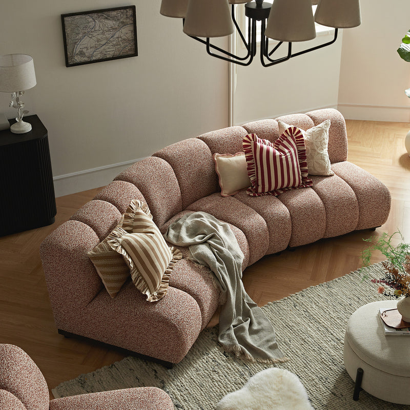 Granvia Musk Blush Boucle Modular Sofa, 3 - Seater Corner Sofa - daals