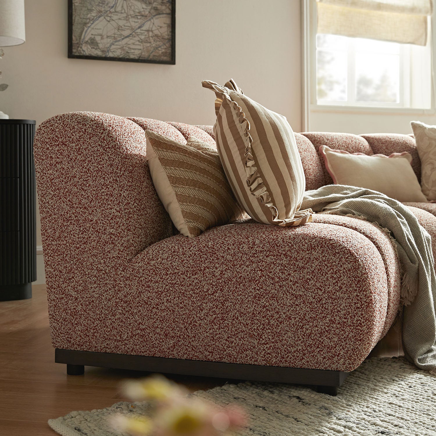 Granvia Musk Blush Boucle Modular Sofa, 3-Seater Corner Sofa