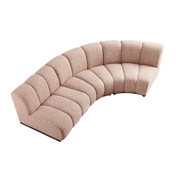 Granvia Musk Blush Boucle Modular Sofa, 3-Seater L-Shaped Sofa