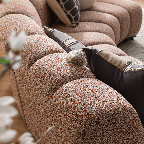 Granvia Musk Blush Boucle Modular Sofa, 3-Seater L-Shaped Sofa