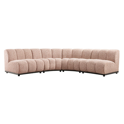 Granvia Musk Blush Boucle Modular Sofa, 4-Seater Large Corner Sofa