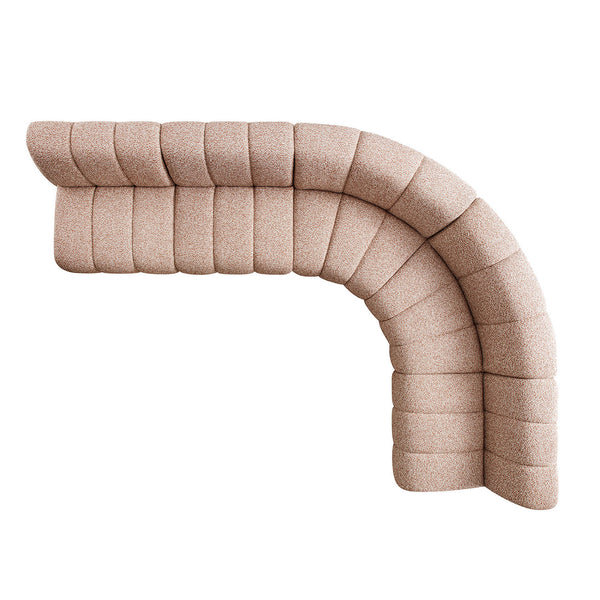 Granvia Musk Blush Boucle Modular Sofa, 5-Seater Grand L-Shaped Sofa