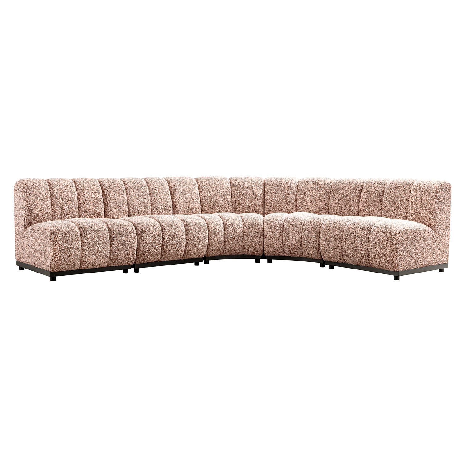 Granvia Musk Blush Boucle Modular Sofa, 5-Seater Grand L-Shaped Sofa