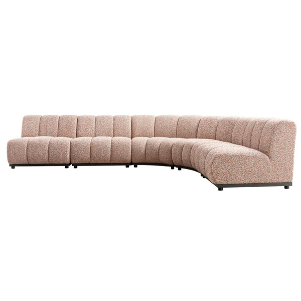 Granvia Musk Blush Boucle Modular Sofa, 5-Seater Grand L-Shaped Sofa