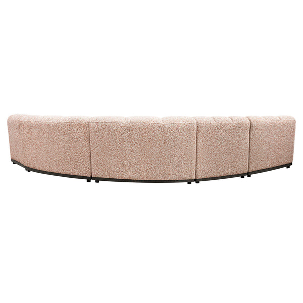 Granvia Musk Blush Boucle Modular Sofa, 5-Seater Grand L-Shaped Sofa