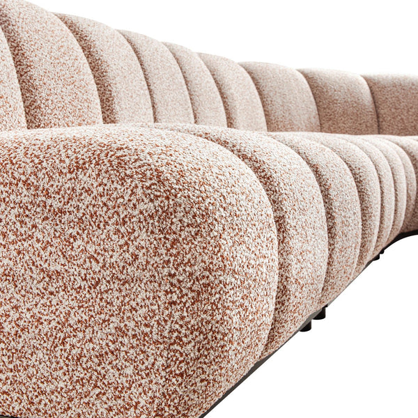 Granvia Musk Blush Boucle Modular Sofa, 5-Seater Grand L-Shaped Sofa