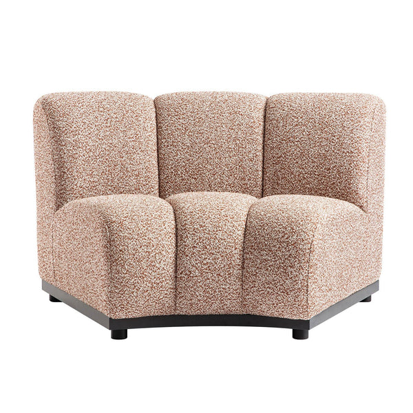 Granvia Musk Blush Boucle Modular Sofa, 1-Seater Curved Sofa