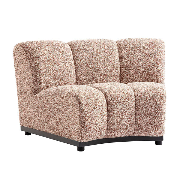Granvia Musk Blush Boucle Modular Sofa, 1-Seater Curved Sofa