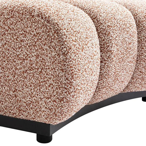 Granvia Musk Blush Boucle Modular Sofa, 1-Seater Curved Sofa