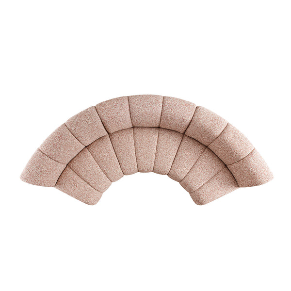 Granvia Musk Blush Boucle Modular Sofa, 3-Seater Curved Sofa