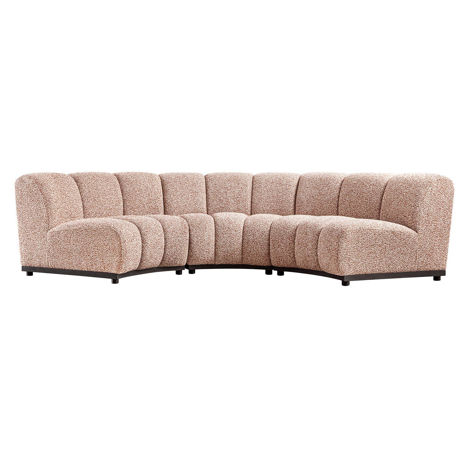 Granvia Musk Blush Boucle Modular Sofa, 3-Seater Curved Sofa