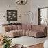 Granvia Musk Blush Boucle Modular Sofa, 3 - Seater Curved Sofa - daals
