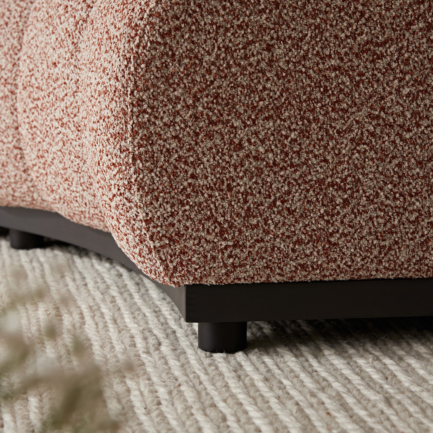 Granvia Musk Blush Boucle Modular Sofa, 3-Seater Curved Sofa