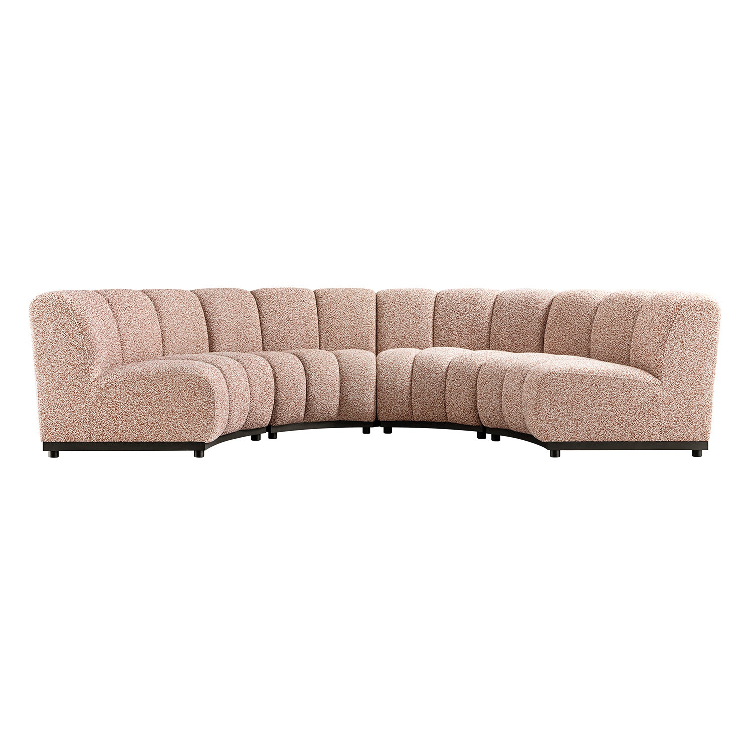 Granvia Musk Blush Boucle Modular Sofa, 4-Seater Half Circle Sofa