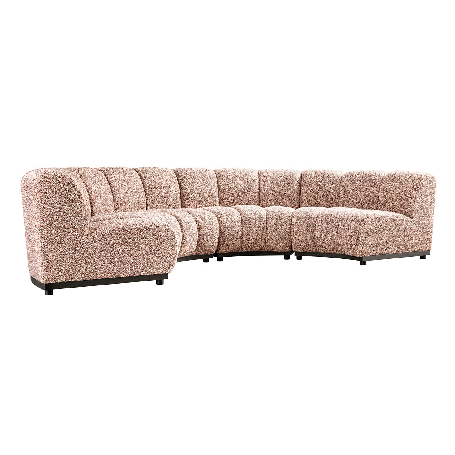 Granvia Musk Blush Boucle Modular Sofa, 4-Seater Half Circle Sofa