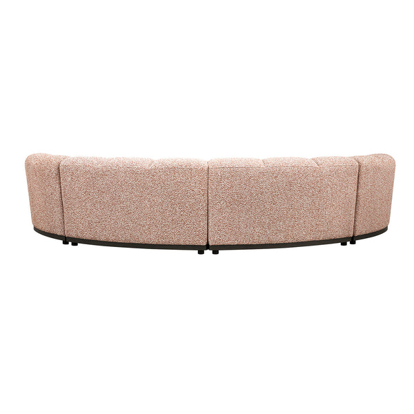 Granvia Musk Blush Boucle Modular Sofa, 4-Seater Half Circle Sofa