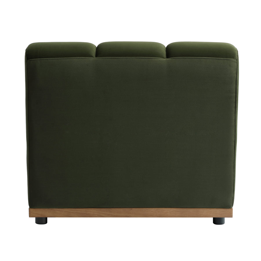 Granvia Moss Green Modular Sofa, 1-Seater Armless Sofa
