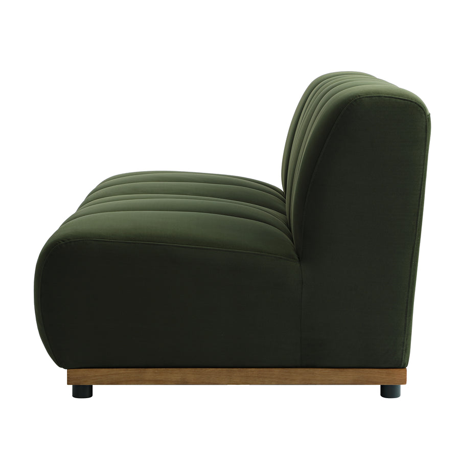 Granvia Moss Green Velvet Modular Sofa, 2-Seater Sofa