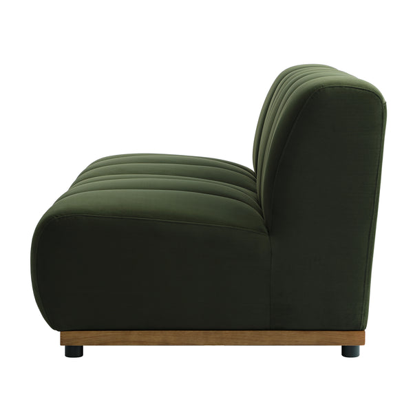 Granvia Moss Green Velvet Modular Sofa, 2-Seater Sofa