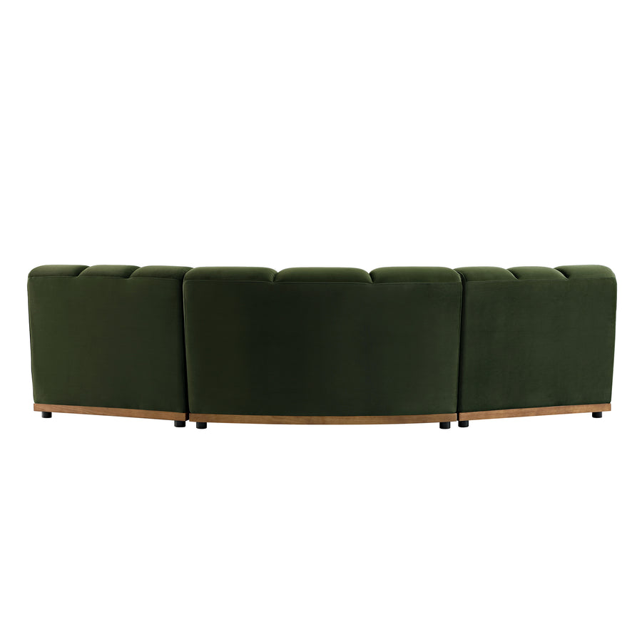 Granvia Moss Green Velvet Modular Sofa, 3-Seater Corner Sofa