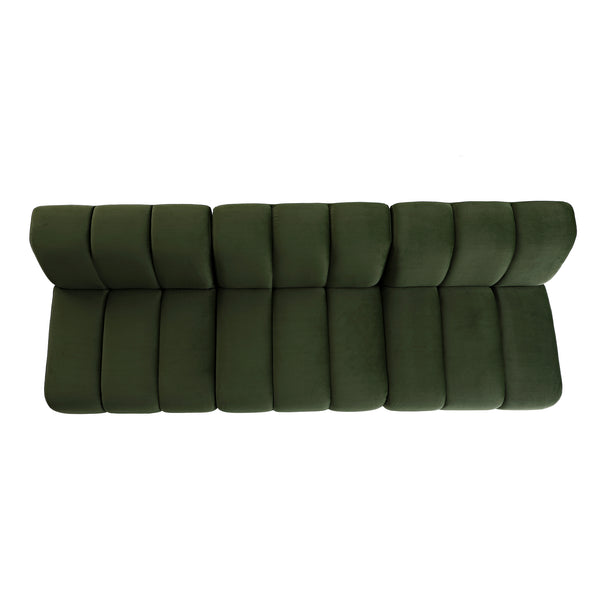 Granvia Moss Green Velvet Modular Sofa, 3-Seater Sofa