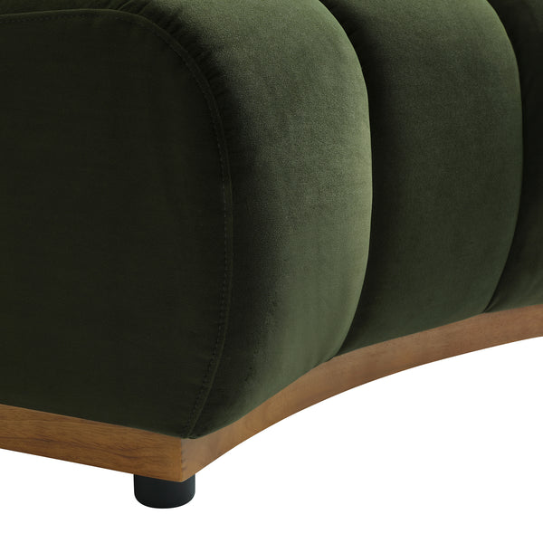 Granvia Moss Green Velvet Modular Sofa, 2 - Seater Curved Sofa - daals