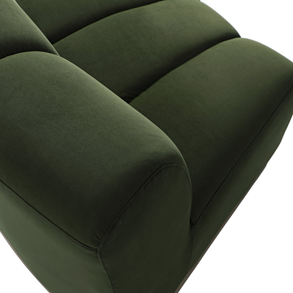 Granvia Moss Green Velvet Modular Sofa, 2 - Seater Curved Sofa - daals