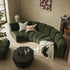 Granvia Moss Green Velvet Modular Sofa, 3 - Seater Curved Sofa - daals