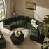 Granvia Moss Green Velvet Modular Sofa, 4 - Seater Half Circle Sofa - daals