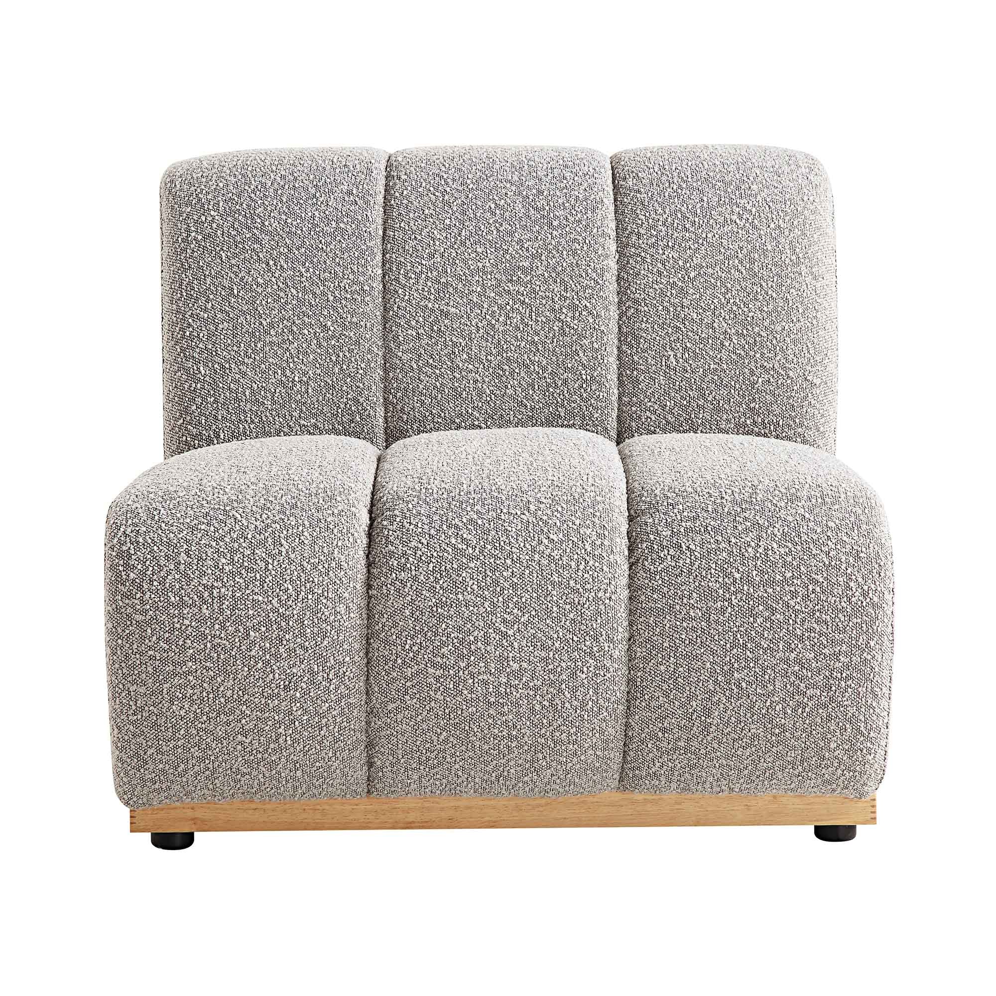 Granvia Taupe Boucle Modular Sofa, 1-Seater Armless Sofa