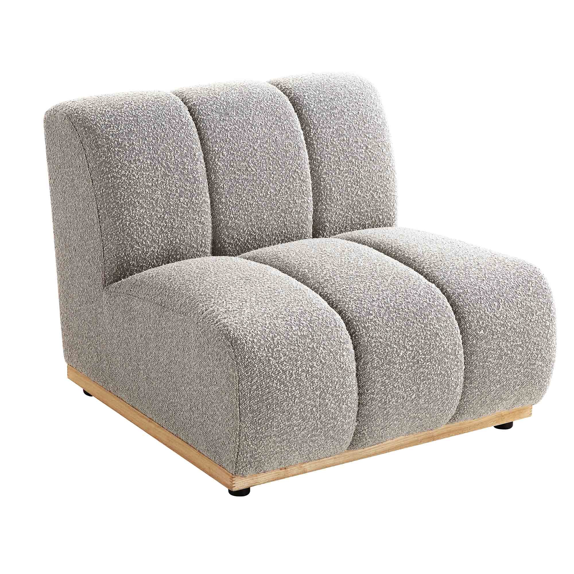 Granvia Taupe Boucle Modular Sofa, 1-Seater Armless Sofa