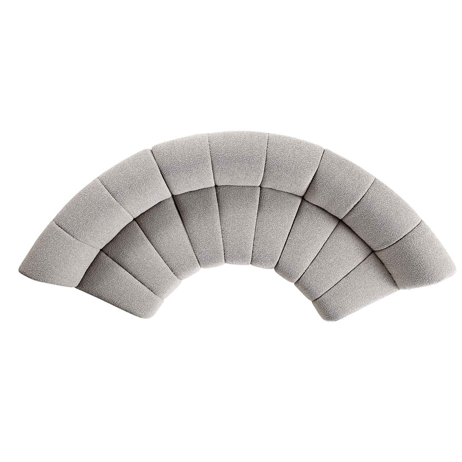 Granvia Taupe Boucle Modular Sofa, 3-Seater Curved Sofa