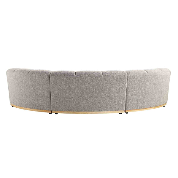 Granvia Taupe Boucle Modular Sofa, 3-Seater Curved Sofa