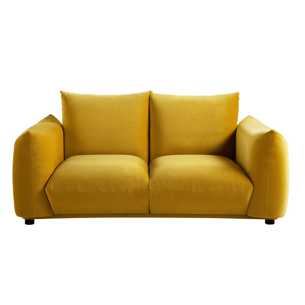 Gianni Two Seater Sofa, Goldenrod Velvet
