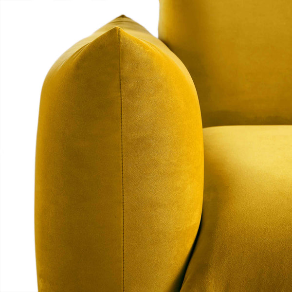 Gianni Two Seater Sofa, Goldenrod Velvet