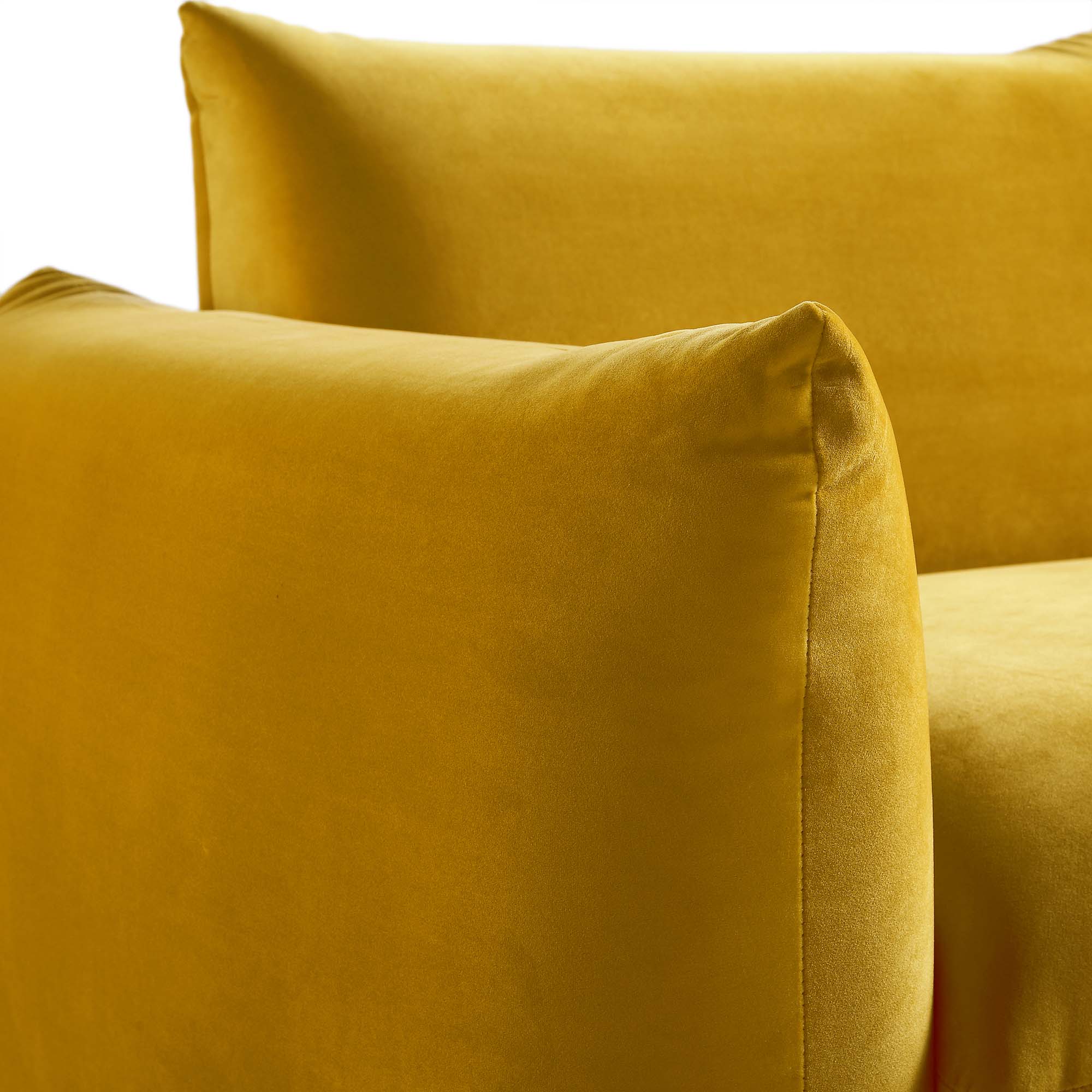Gianni Three Seater Sofa, Goldenrod Velvet