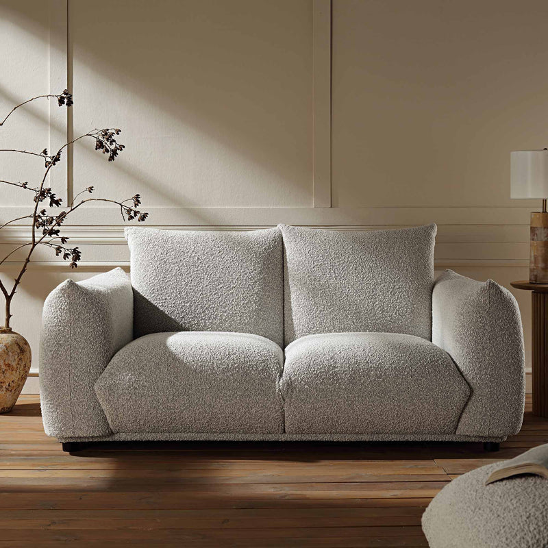 Gianni Two Seater Sofa, Mist Grey Boucle - daals