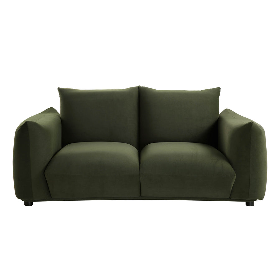 Gianni Two Seater Sofa, Moss Green Velvet