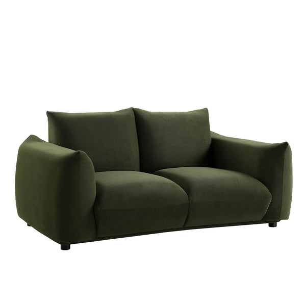 Gianni Two Seater Sofa, Moss Green Velvet