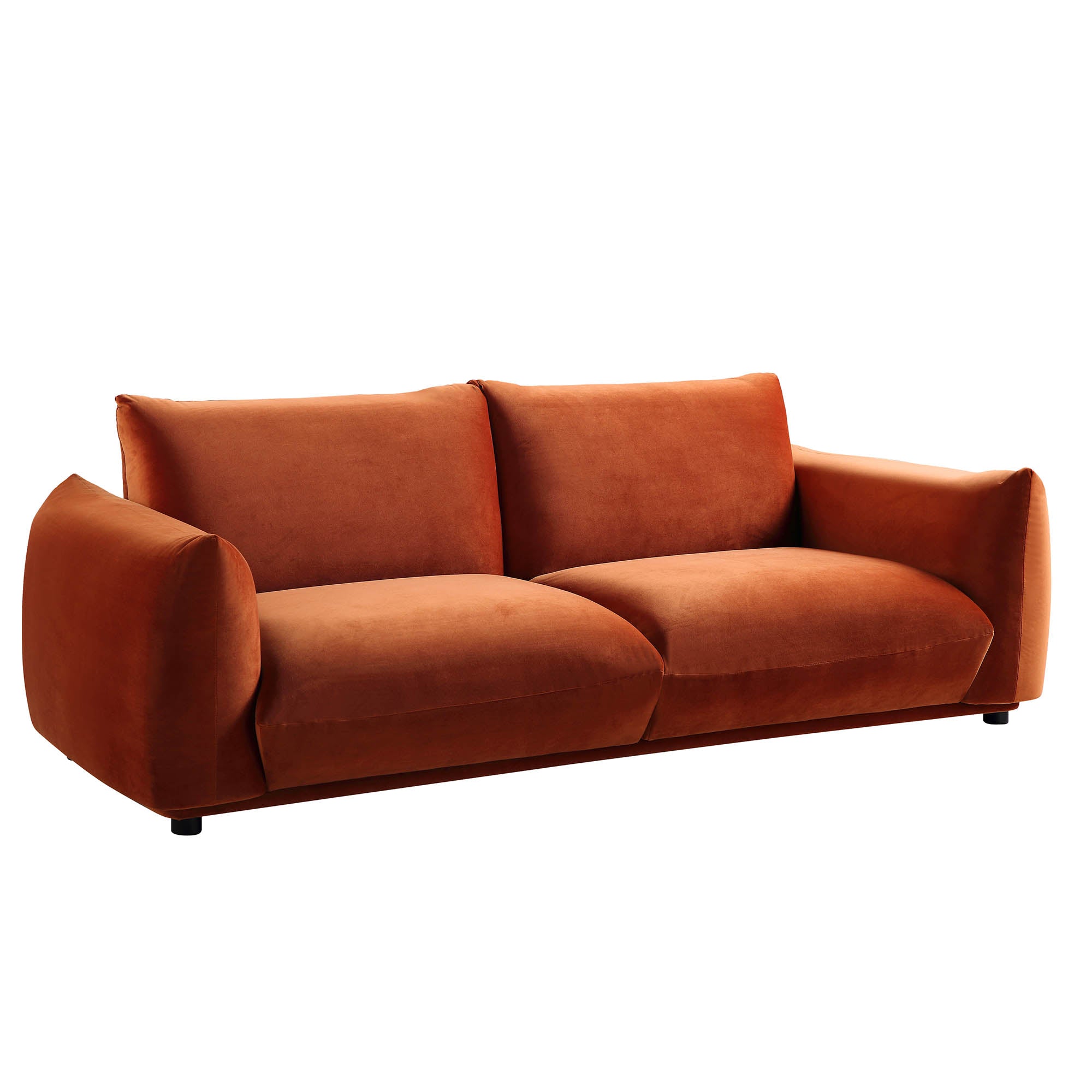 Vevlet Ribble Couch Gianni Three Seater Sofa, Rust Velvet | daals