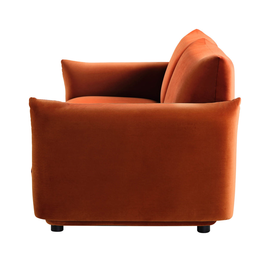 Gianni Three Seater Sofa, Rust Velvet | daals