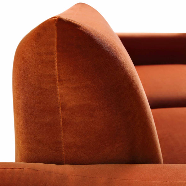 Gianni Three Seater Sofa, Rust Velvet