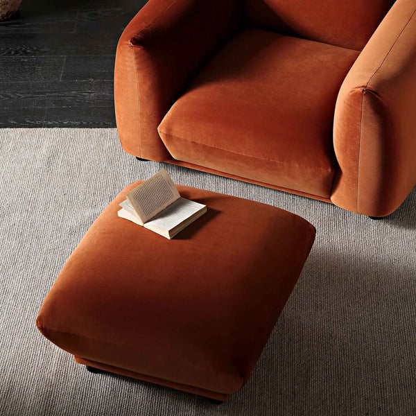 Gianni Pouffe, Rust Velvet - daals