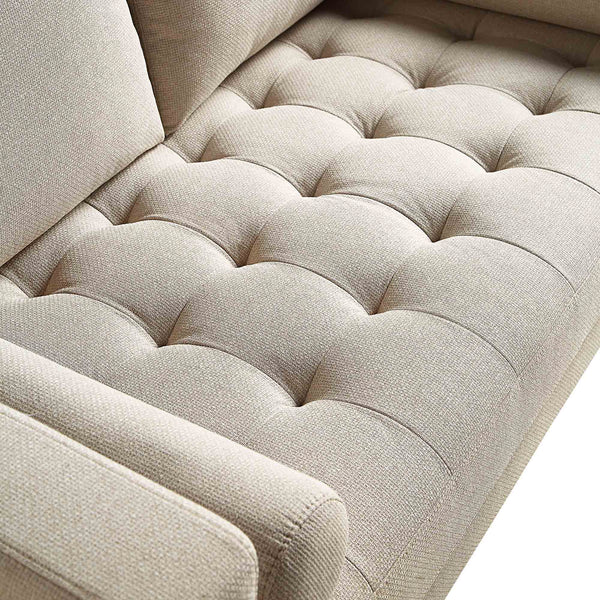 Henrietta 2-Seater Sofa, Beige Woven Fabric